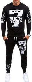 Trendyz Men Black Trackpant With Full Sleeve T-Shirt